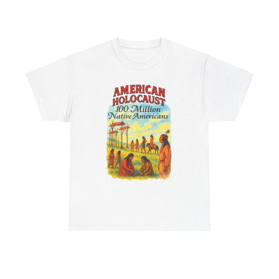 American Holocaust Unisex Heavy Cotton Tee | Native American Heritage Apparel, Thought-Provoking T-Shirt, Gift for Activists, Cultural [...]