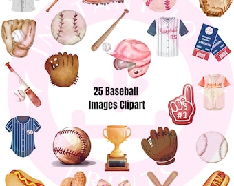 Honkbal PNG-clipartpakket | 25 digitale bestanden | Sportafbeeldingen met hoge resolutie