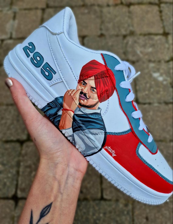 靴 edit for lulu SHISEI Custom Punjabi Singer Tribute Shoes – Hand-painted Sidhu Moosewala