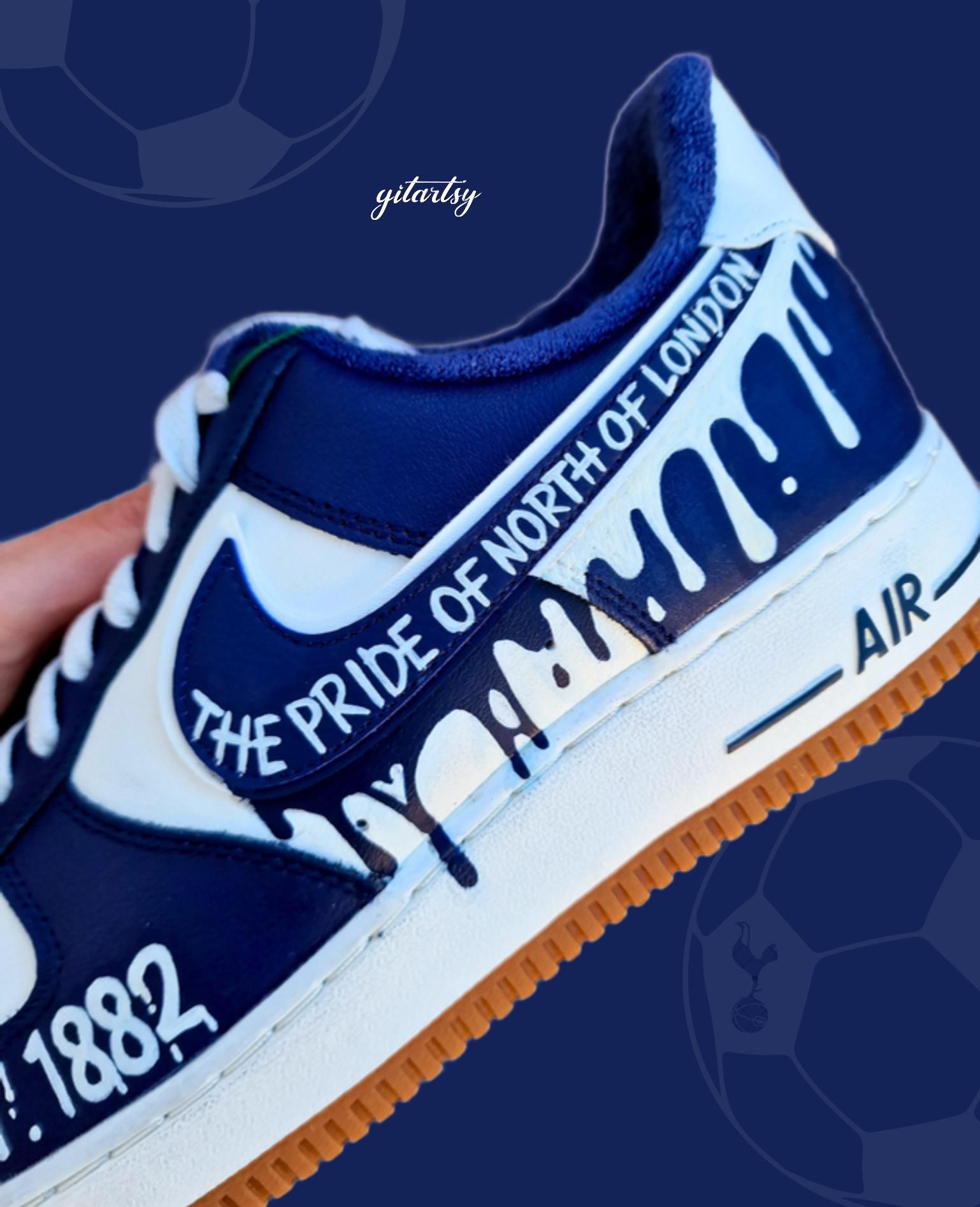 Tottenham Hotspur FC Custom Hand-painted Nike Sneakers, Spurs Football ...