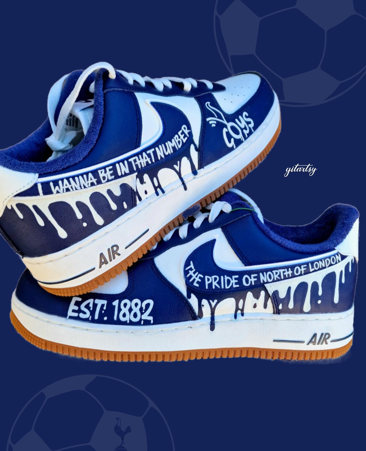 Tottenham Hotspur FC Custom Hand-painted Nike Sneakers, Spurs Football ...