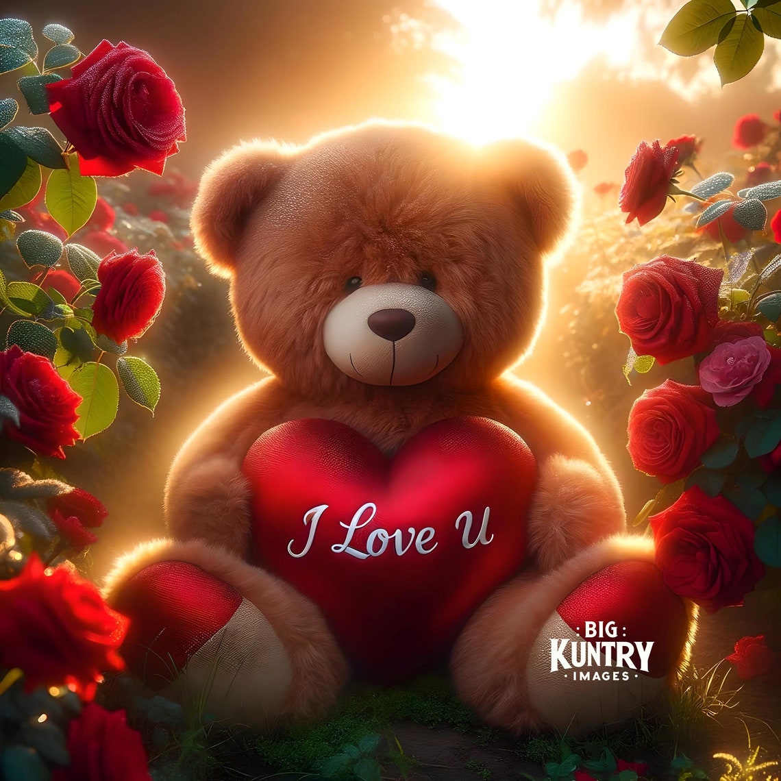 I Love U Bear - Etsy