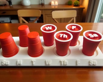 Flip Cup Pill Organizer – 3D Printed Weekly Medicine Tray (Fun & Functional)