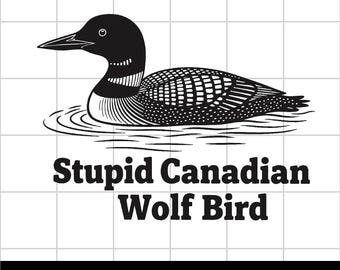 Pájaro colimbo divertido PNG SVG / Pájaro lobo canadiense estúpido / Gráfico animal sarcástico / Diseño de humor de hockey