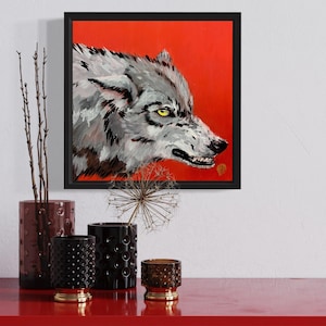 Lupo R | Fury Wolf Original Acrylic Painting