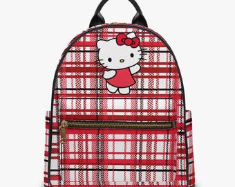 Mini Denver Backpack Plaid, Red and Tan, and Flower Pockets - Etsy