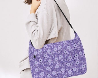 Purple Floral: May is Lupus Awareness Month Messager Bag
