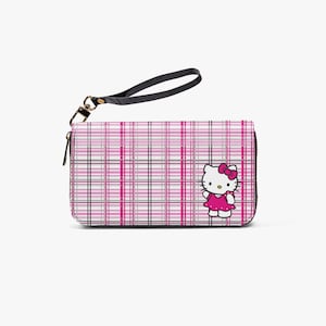 Cartera de mano con cuadros rosados Hello