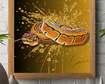 Custom Watercolor Snake Portrait - Reptile Art (Digital Download)