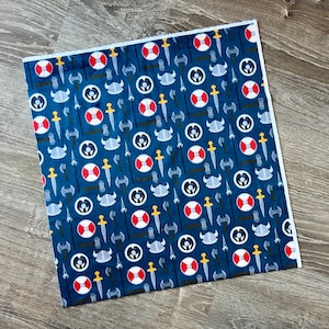 Viking weapon minky fabric piece. Approximately 18 or 36 inch square. Soft printed Nordic material.