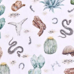 Western Minky by Shannon Fabrics: Old West Trail Digital Cuddle® Multi fabric by the yard. 2.5mm pile. 58/60 width.