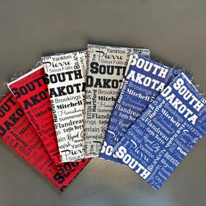 South Dakota fabric fat quarter (FQ). SD Cities cotton material. Ready to ship.