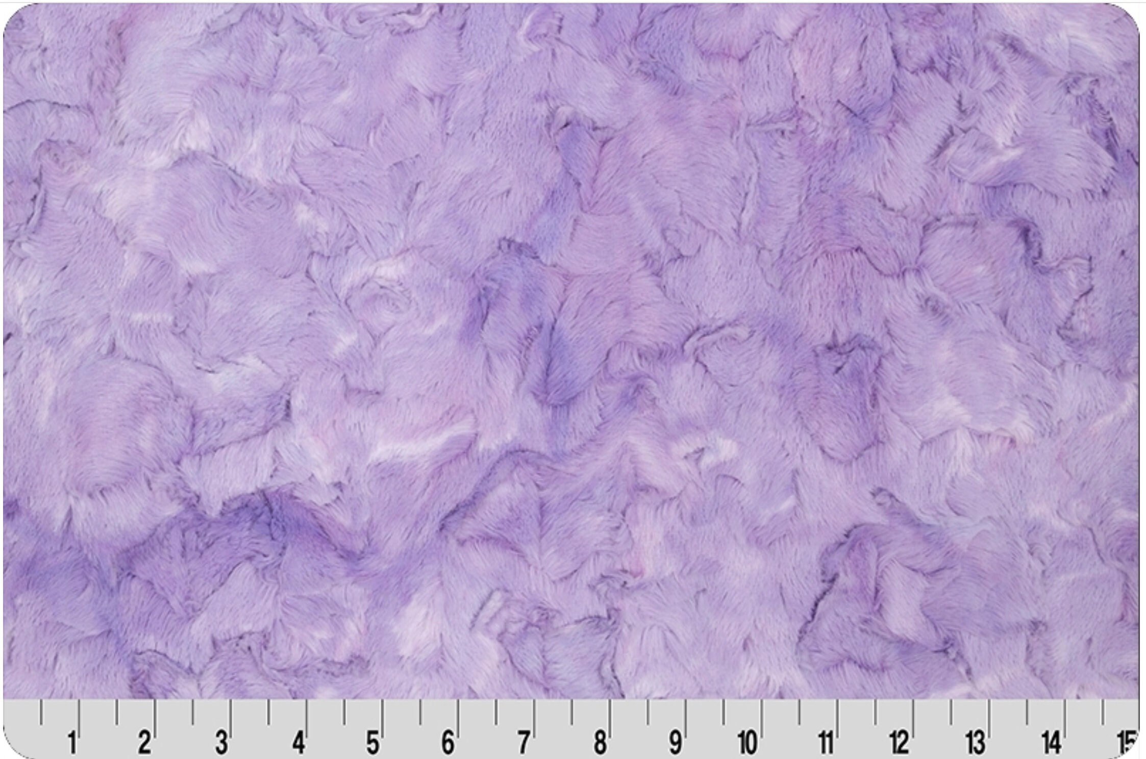 Galaxy Bellflower Luxe Cuddle by Shannon Fabrics. Mottled lavender polyester fabric by the yard. 10 mm pile.