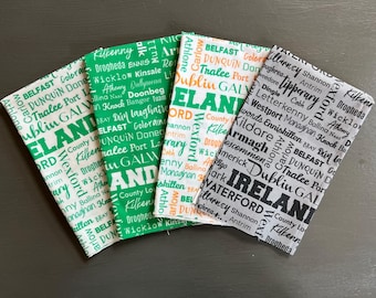 Ireland fabric fat quarter. Quick Ship. Irish Cities cotton material by the FQ.