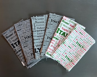 Italy fabric fat quarter (FQ). Italian Cities cotton material. Ready to ship.