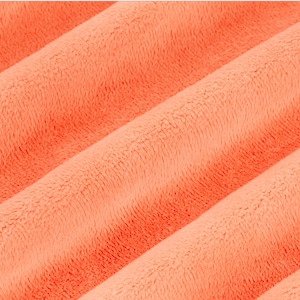 Papaya Minky Solid Cuddle 3 by Shannon Fabrics. Smooth C3 peach fabric by the yard. 3mm pile.