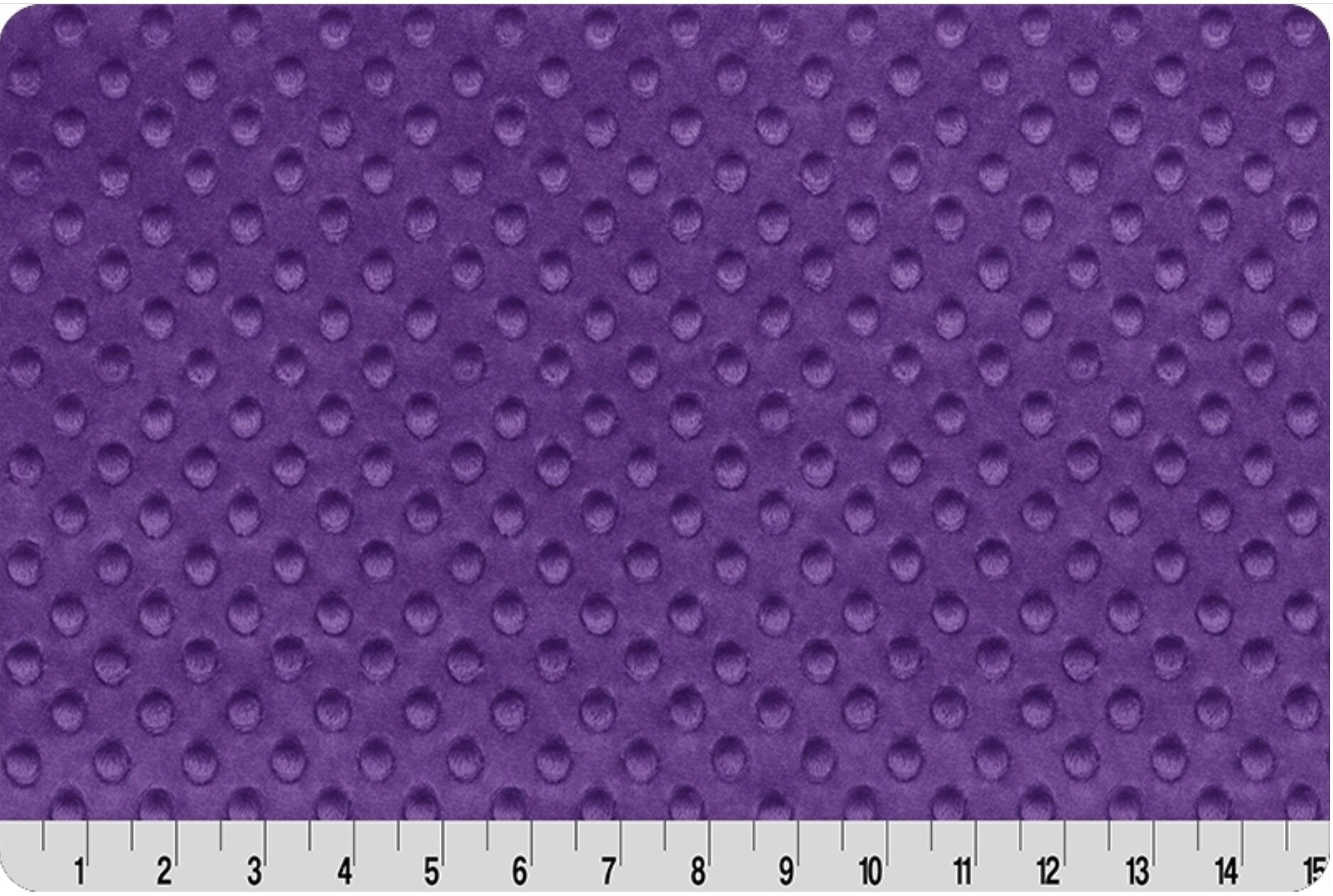 Amethyst Minky Cuddle Dimple by Shannon Fabrics. Dotted purple fabric by the yard. Embossed dot material with 3mm pile.