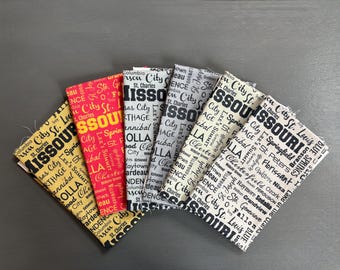 Missouri fabric fat quarter (FQ). MO Cities cotton material. Ready to ship.