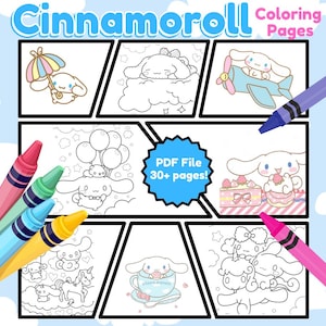 Cute Cinna mon roll Coloring Pages | Kitty and friends