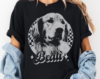 Custom Vintage Pet Unisex T-shirt, Pet Photo + Name Custom Personalized Dog, Shirts for Humans, Custom T-shirt, 90's Dog Owner Shirt