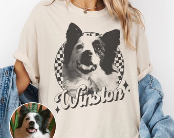 Custom Vintage Pet Unisex T-shirt, Pet Photo + Name Custom Personalized Dog, Shirts for Humans, Custom T-shirt, 90's Dog Owner Shirt