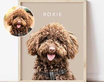 Custom pet portrait from photo - Pet illustration, Dog portrait, Cat portrait, Pet memorial gift, Personalized print/gift