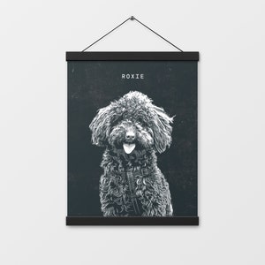 Custom Vintage Manga Poster Style pet portrait from photo - Pet illustration, Dog/Cat portrait, Pet lover gift, Personalized print/gift