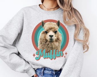 Custom Vintage Pet Unisex Sweatshirt, Pet Photo + Name Custom Personalized Dog, Shirts for Humans, Custom Sweatshirt, Dog Cat Memorial Gifts