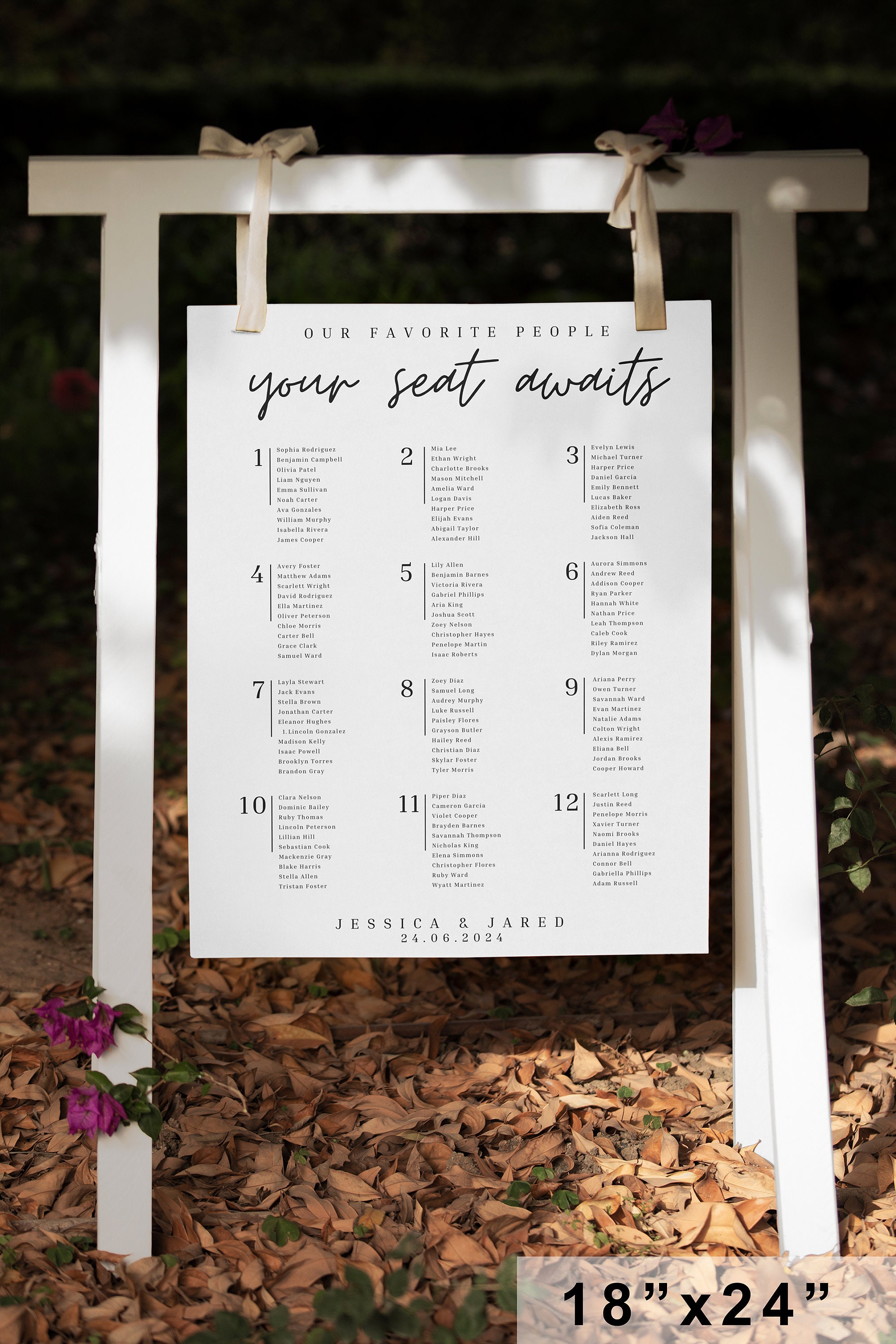 Wedding Seating Chart , Handwritten , Personalized , Name Plate ...