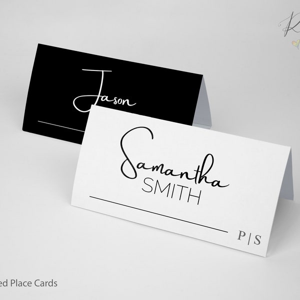 Minimalist Wedding Place Card Template, Printable Place Cards, Modern Wedding Template, Printable Wedding Menu Name Place Card Template.