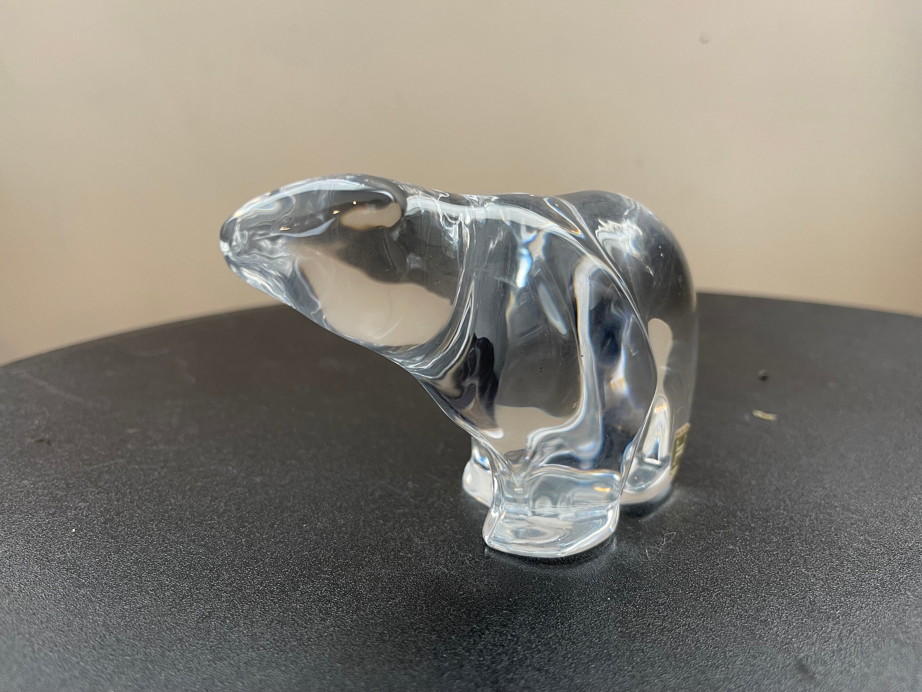 Hadeland Glass Crystal Polar Bear Handmade Paperweight