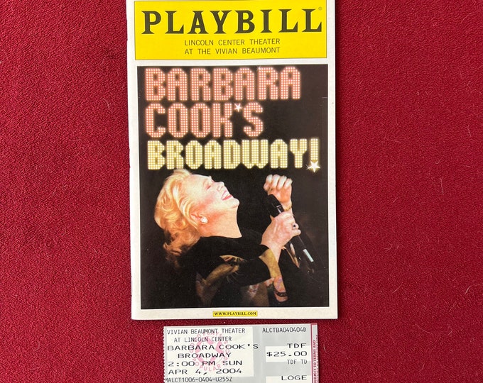 Barbara Cook's Broadway Playbill with Ticket Stub - Vintage Memorabilia