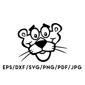 Pink Panther Design Sofortiger Download SVG, Eps, Dxf, Png, Pdf, Jpg digitaler Download