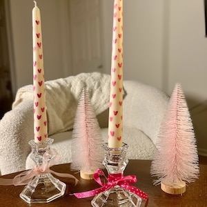 Two Heart taper candles