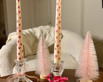 Two Heart taper candles