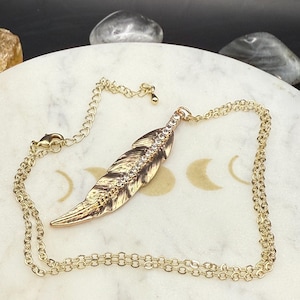 Feathered Spirit Necklace- Gold