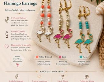 Tropical Radiance Flamingo Earrings - Gold