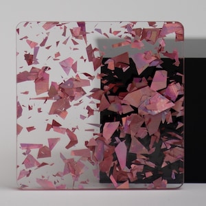 12&quot; x 18&quot; x 1/8&quot; Holographic Pink Flakes Acrylic Sheet
