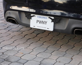 License Plate Bat Wings Pair [Black, 6.5" wide wingspan] - Fits cars or motorcycles - A magical fantasy gift for him or her