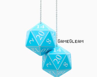 Custom D20 Car Dice, DnD Gamer Gift, Fantasy Accessories (2" Charms)