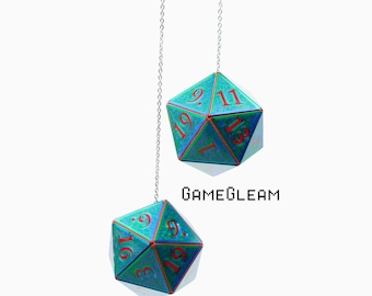 Custom D20 Car Dice, DnD Gamer Gift, Fantasy Fan Accessories (2" Charms)