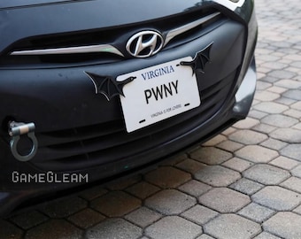 License Plate Bat Wings Pair [Black, 6.5" wide wingspan] - Fits cars or motorcycles - A magical fantasy gift for him or her