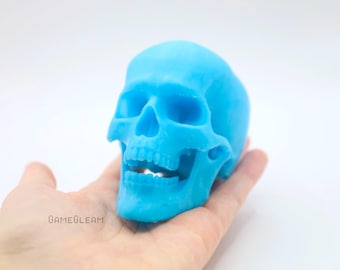 Glow in the Dark Blue Skull autobedel: scharnierende achteruitkijkspiegelhanger