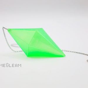 Plumbob Car Charm [2" Green Translucent Holographic] - Vehicle mirror hanging dangler dice - The perfect gamer gift for the simulation