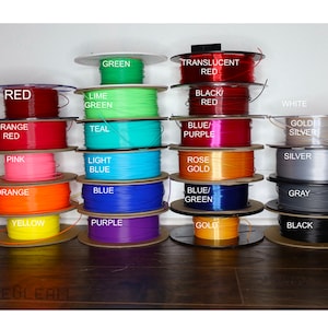 A list of all filament colors available for buyers to choose from.