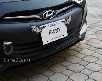 License Plate Bat Wings Pair [Silver, 6.5" wide wingspan] - Fits cars or motorcycles - A magical fantasy gift for him or her