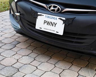 License Plate Bat Wings Pair [Black, 6.5" wide wingspan] - Fits cars or motorcycles - A magical fantasy gift for him or her