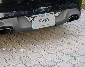 License Plate Bat Wings Pair [Silver, 6.5" wide wingspan] - Fits cars or motorcycles - A magical fantasy gift for him or her
