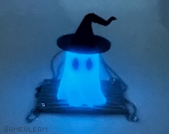 Ghost Witch Car Mirror Swing Charm - Glow in the Dark car accessory and hanging ornament dangler - The spooky Halloween gift for him or her