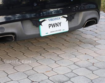 License Plate Bat Wings Pair [Black, 6.5" wide wingspan] - Fits cars or motorcycles - A magical fantasy gift for him or her